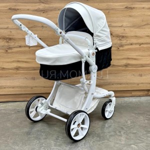 Коляска 2в1 LuxMom 608-2 2в1 экокожа белый